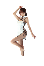 Sheer Mesh Sexy Cheongsam Lingerie Set