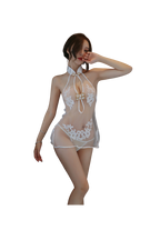 Embroidered Sheer Cheongsam Lingerie Set