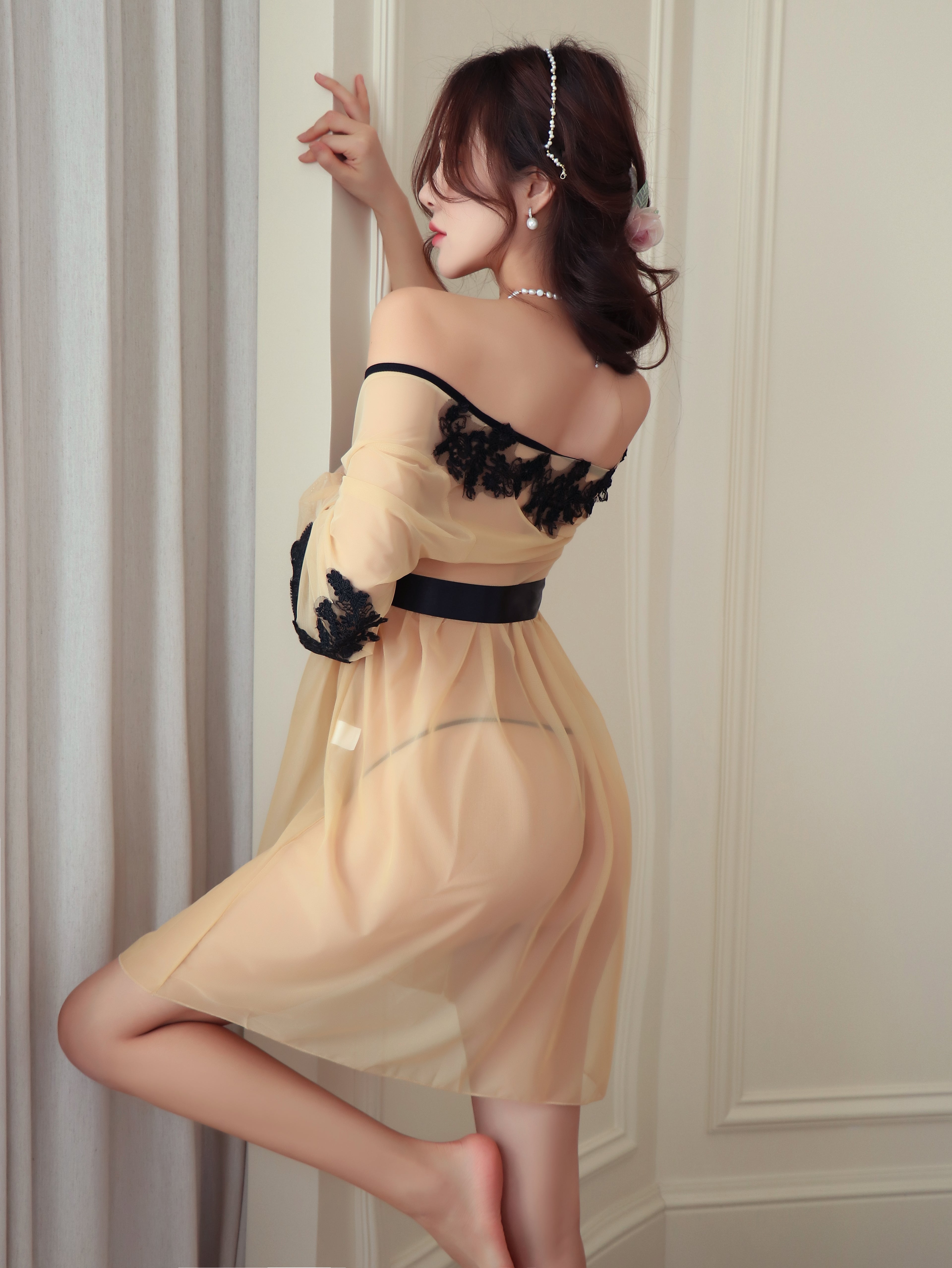 Lace Robe Lingerie Roleplay Costume Set