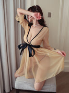Lace Robe Lingerie Roleplay Costume Set