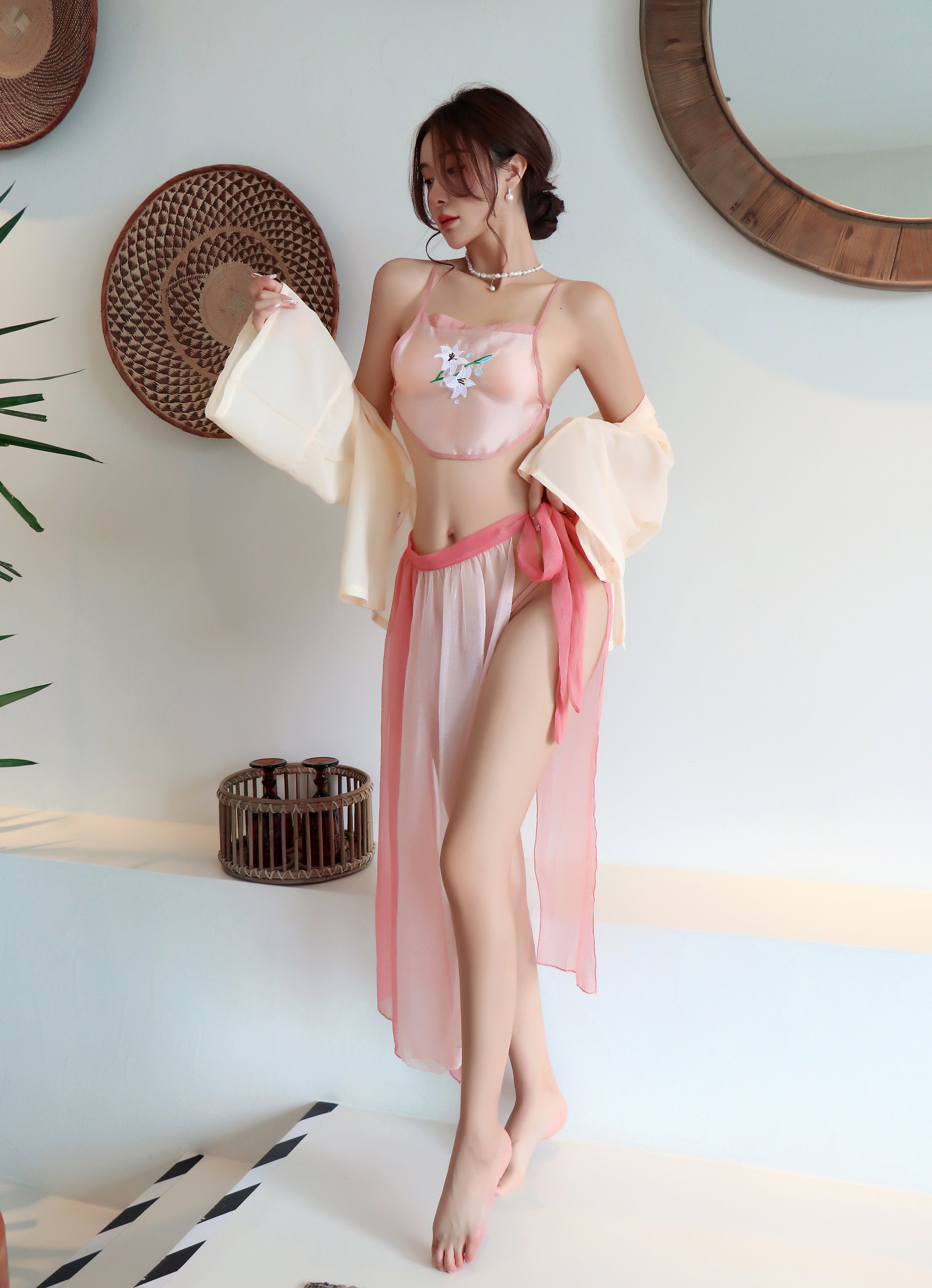 Chinese Embroidered Hanfu Lingerie Roleplay Set