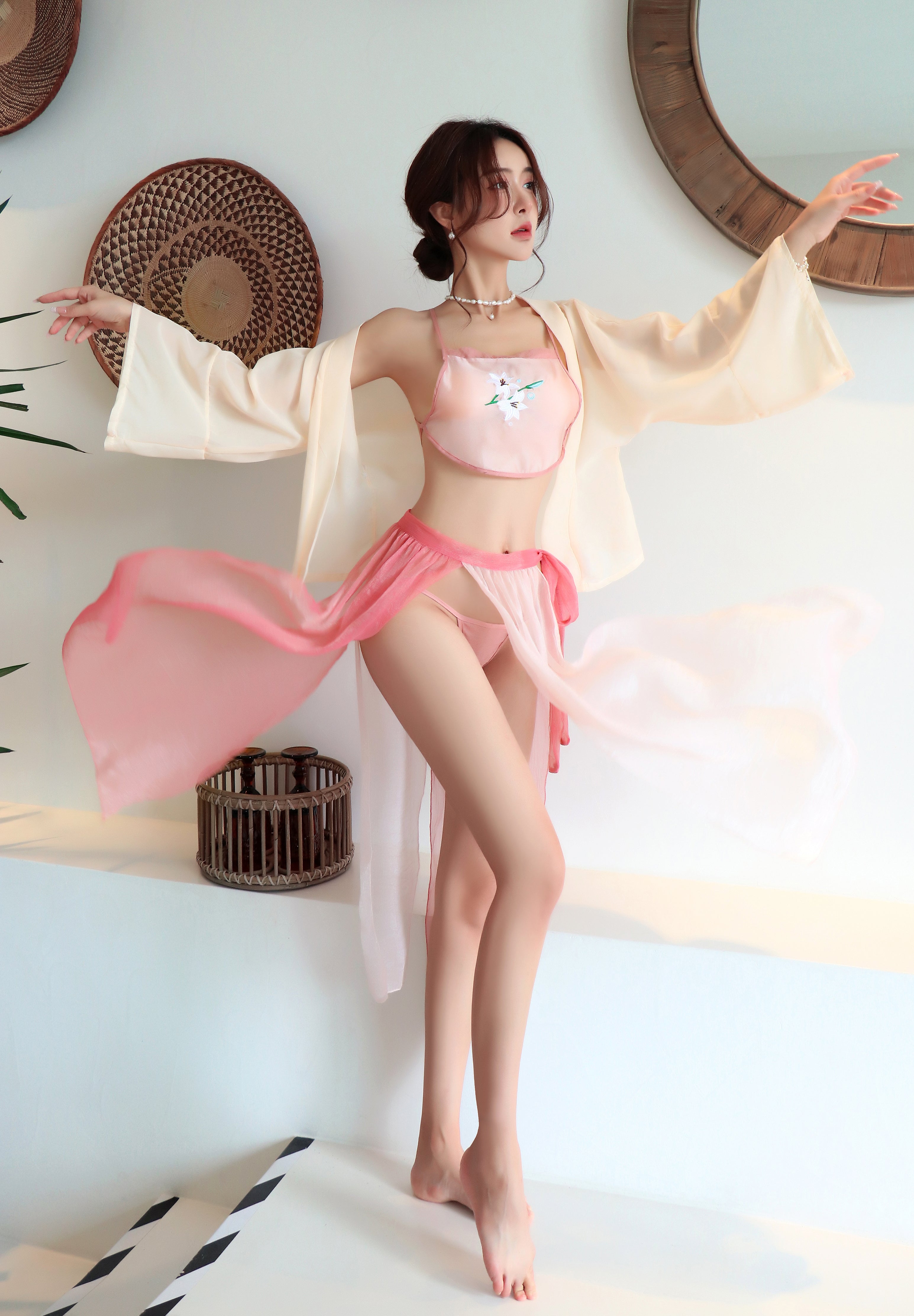 Chinese Embroidered Hanfu Lingerie Roleplay Set