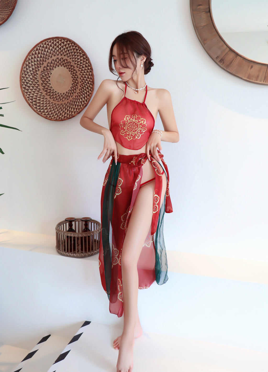 Classical Embroidered Hanfu-Inspired Lingerie Set