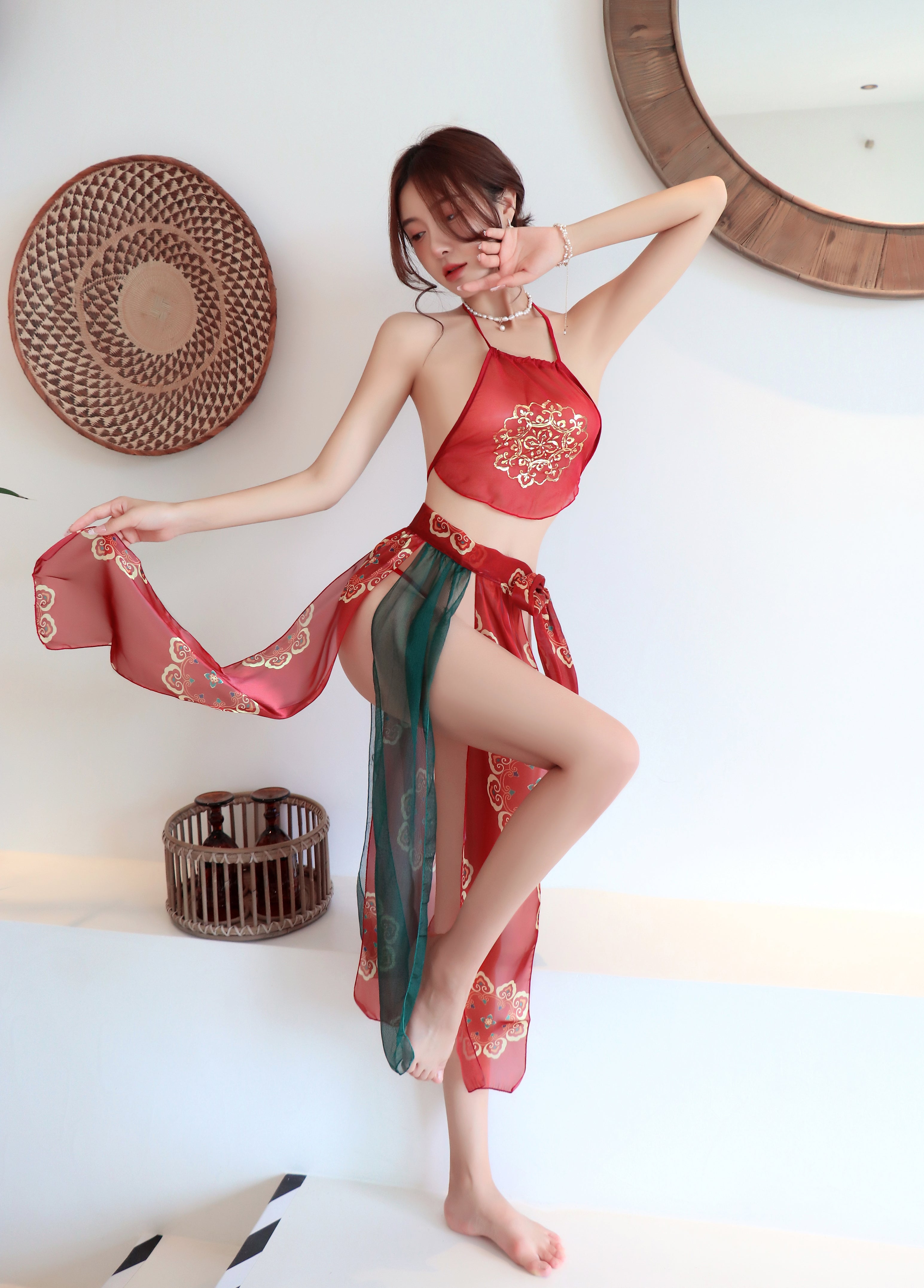 Classical Embroidered Hanfu-Inspired Lingerie Set