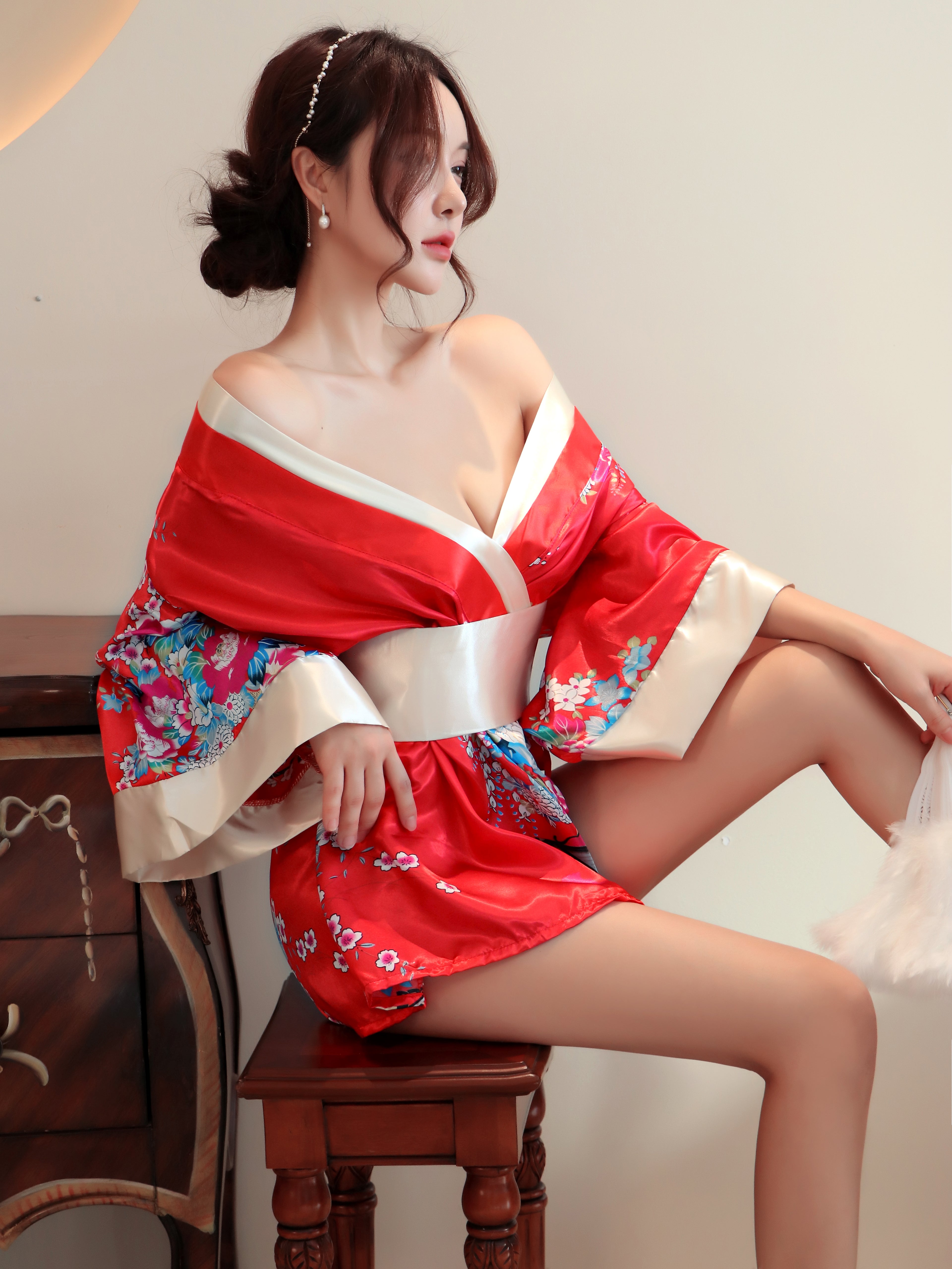 apanese Floral Kimono Lingerie Roleplay Set