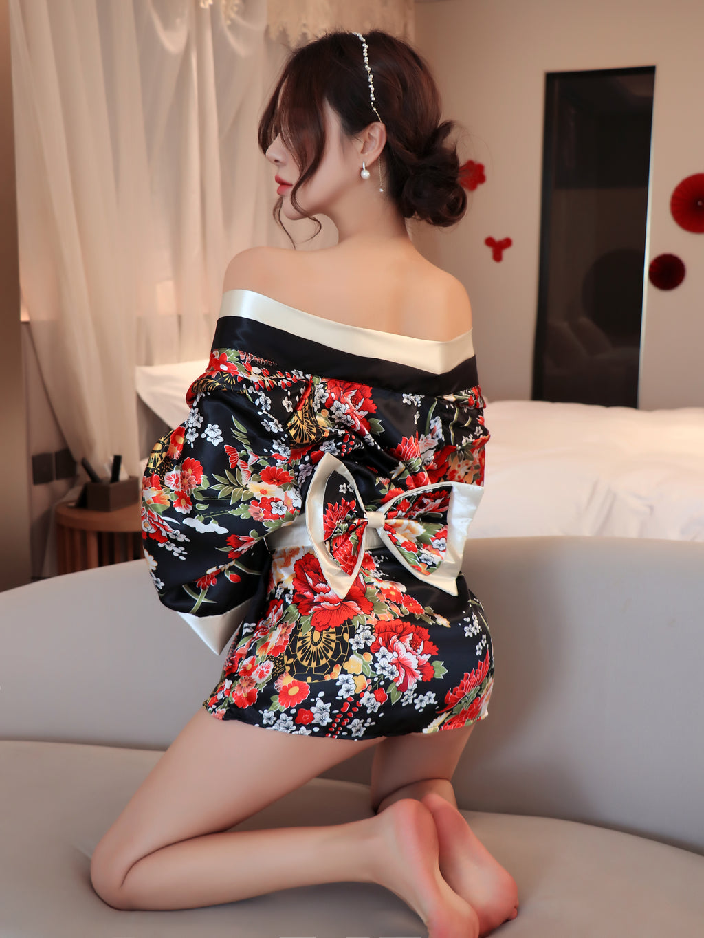 apanese Floral Kimono Lingerie Roleplay Set