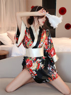 apanese Floral Kimono Lingerie Roleplay Set