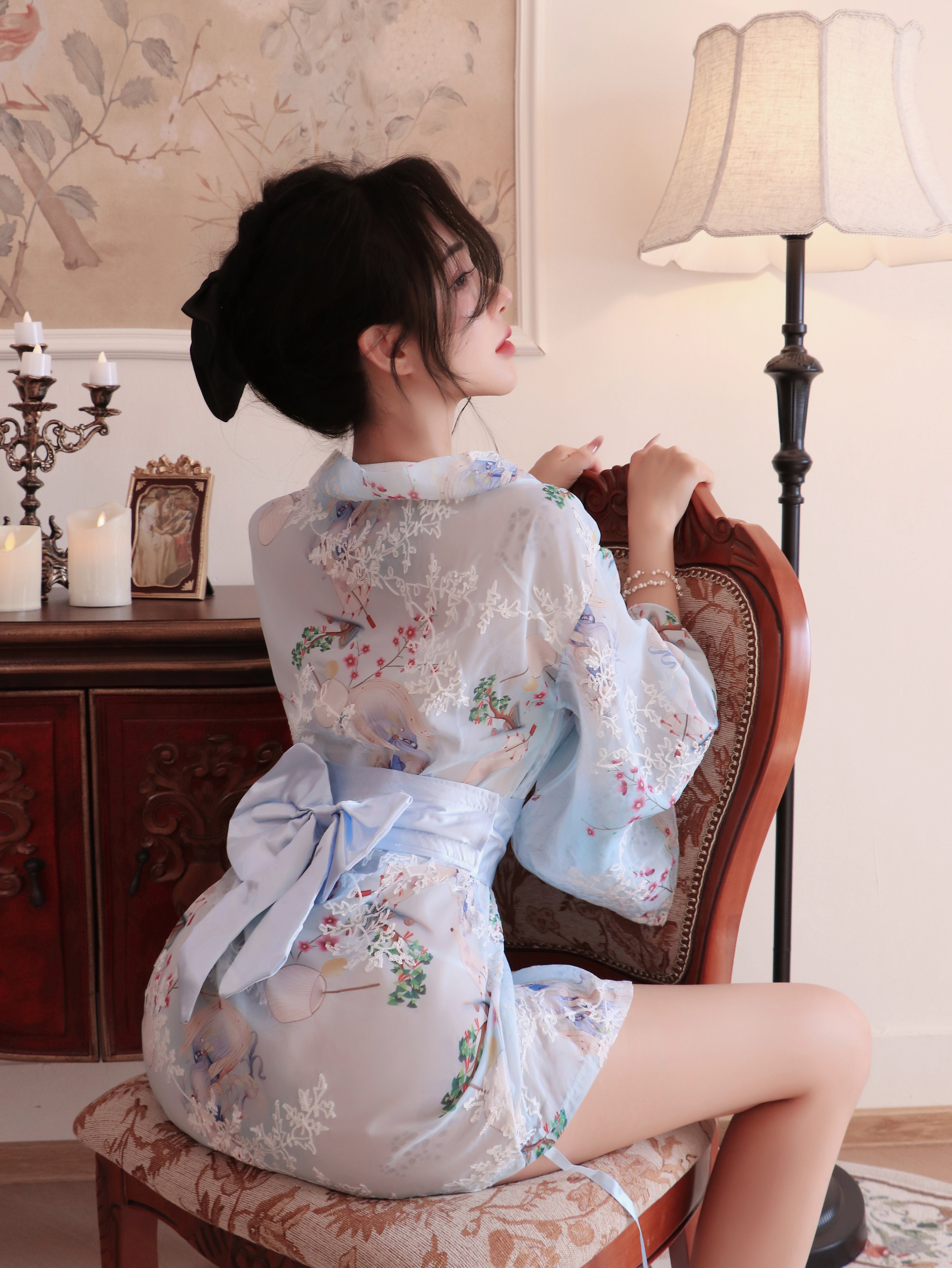 Japanese Lace Kimono Lingerie Roleplay Set