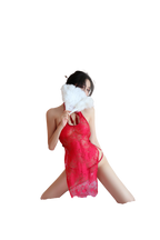 Sexy Lace Slit Cheongsam Lingerie Set