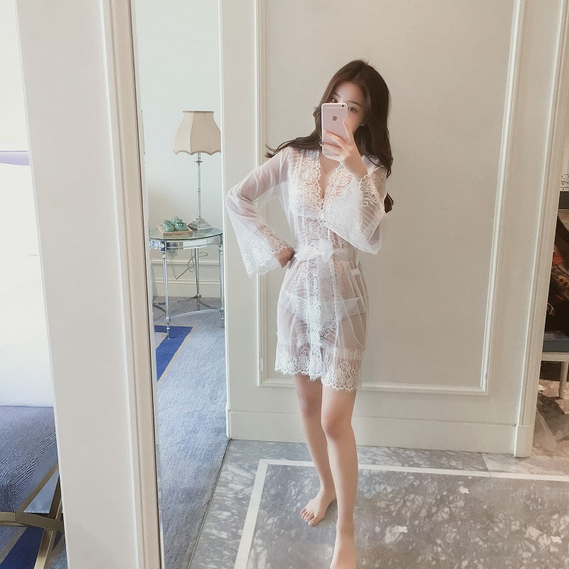 Lace Robe Lingerie Roleplay Costume Set