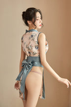 Japanese Style Printed Kimono Lingerie Roleplay Set