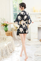 Japanese Floral Kimono Lingerie Roleplay Set