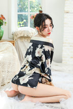Japanese Floral Kimono Lingerie Roleplay Set