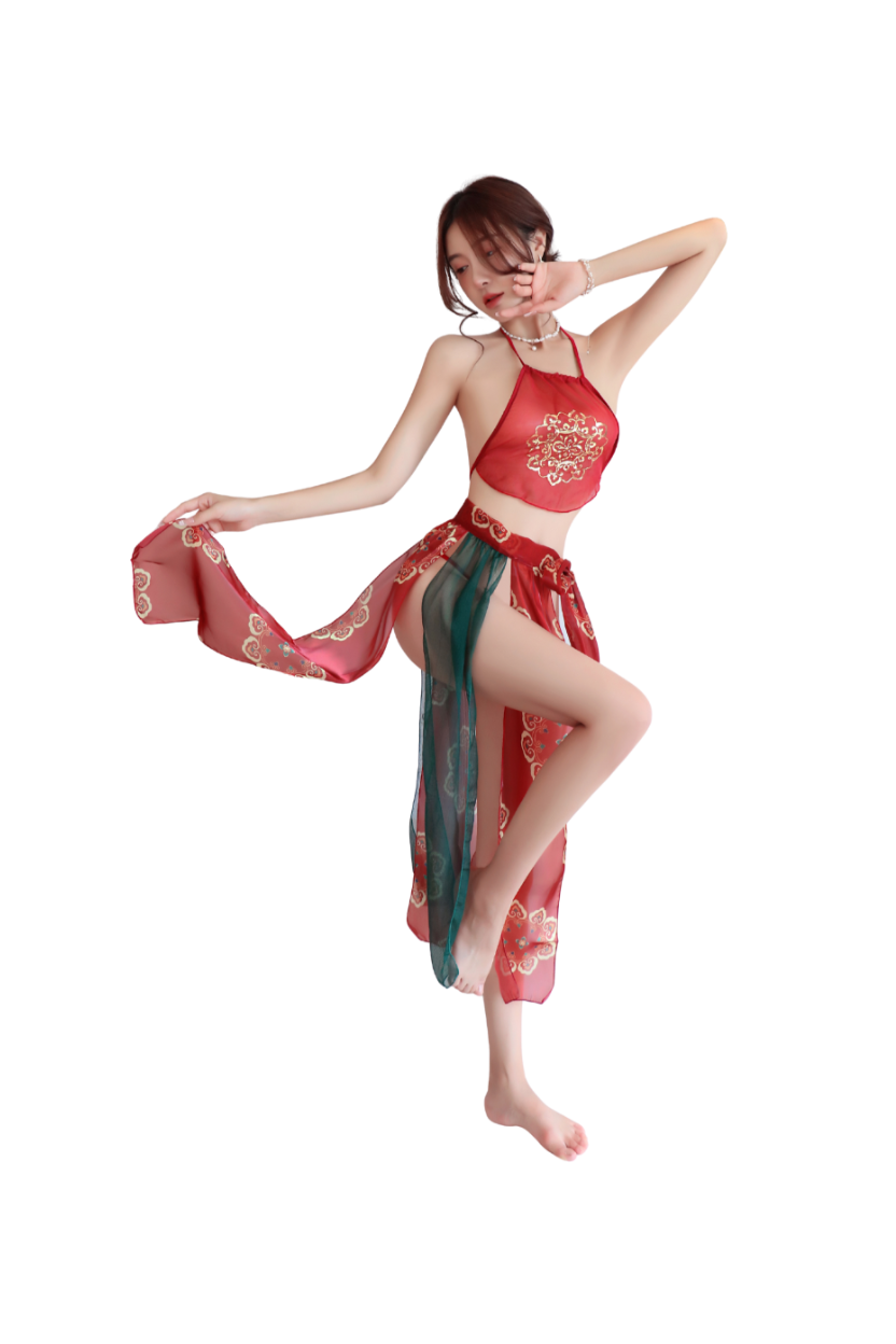 Classical Embroidered Hanfu-Inspired Lingerie Set