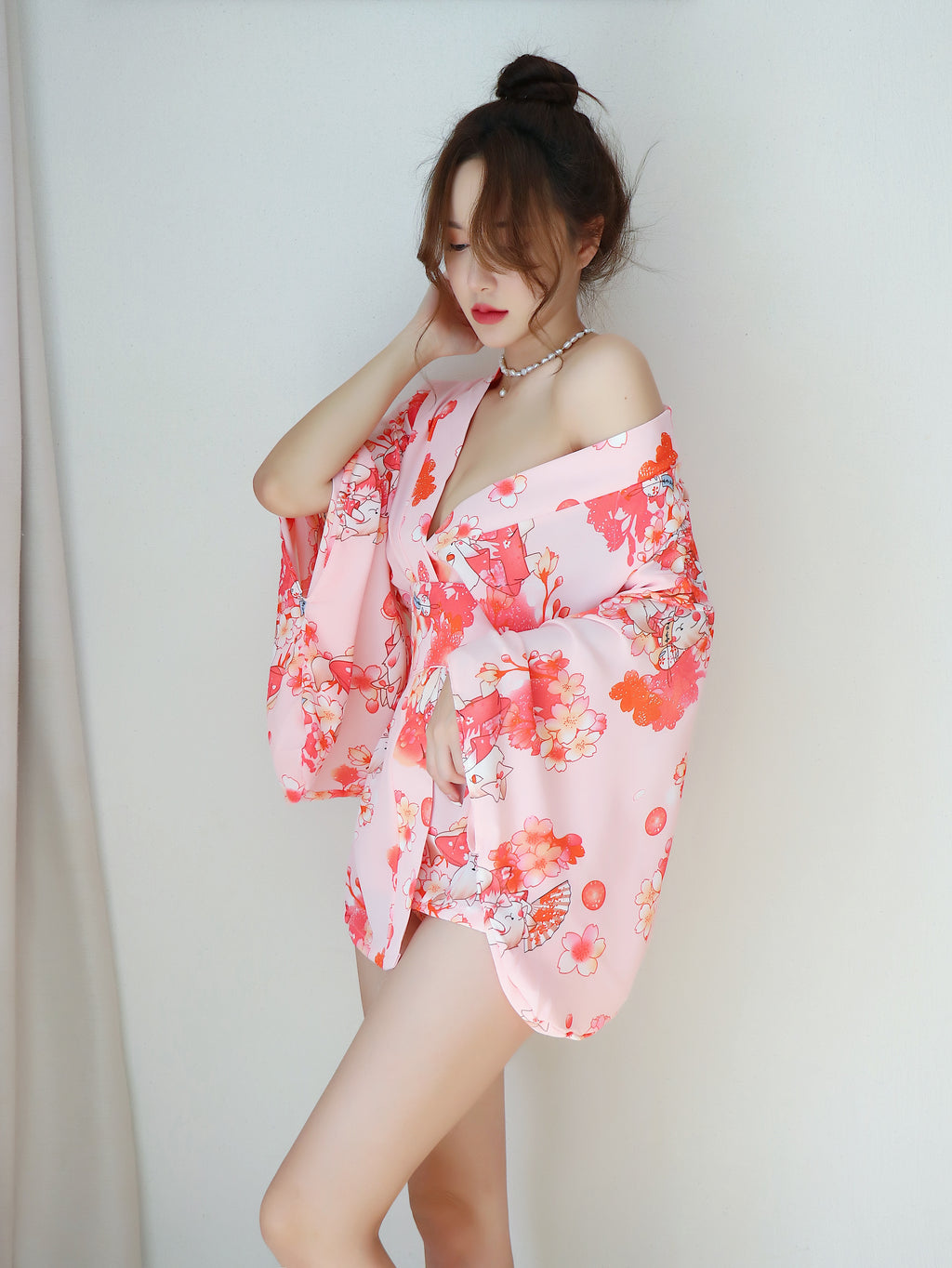Pink Sakura Kimono Lingerie Roleplay Set