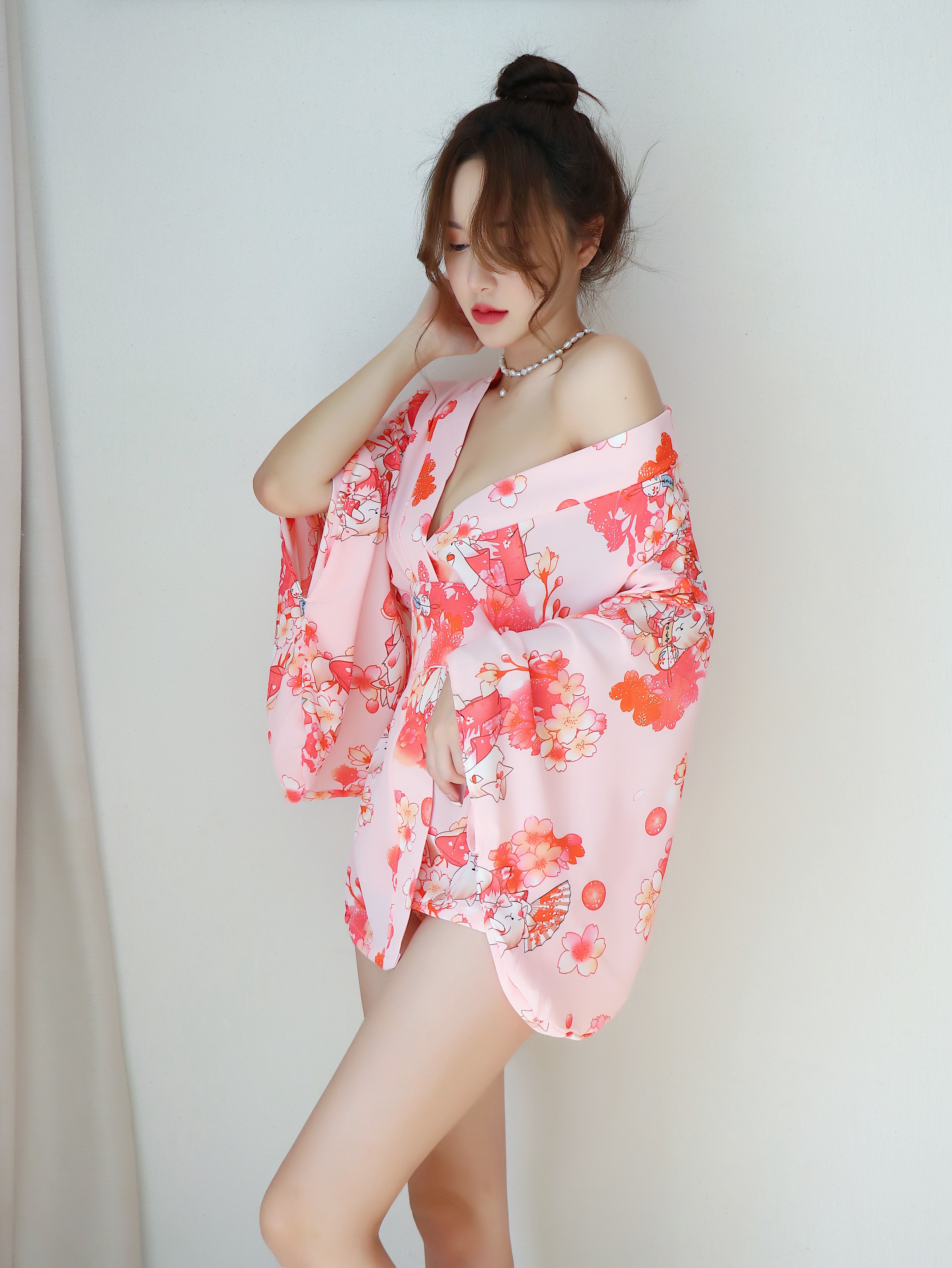 Pink Sakura Kimono Lingerie Roleplay Set