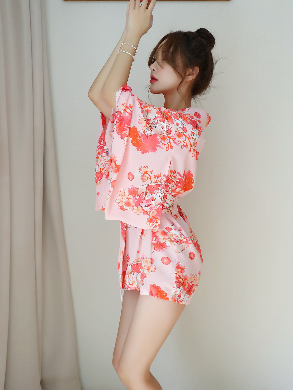 Pink Sakura Kimono Lingerie Roleplay Set