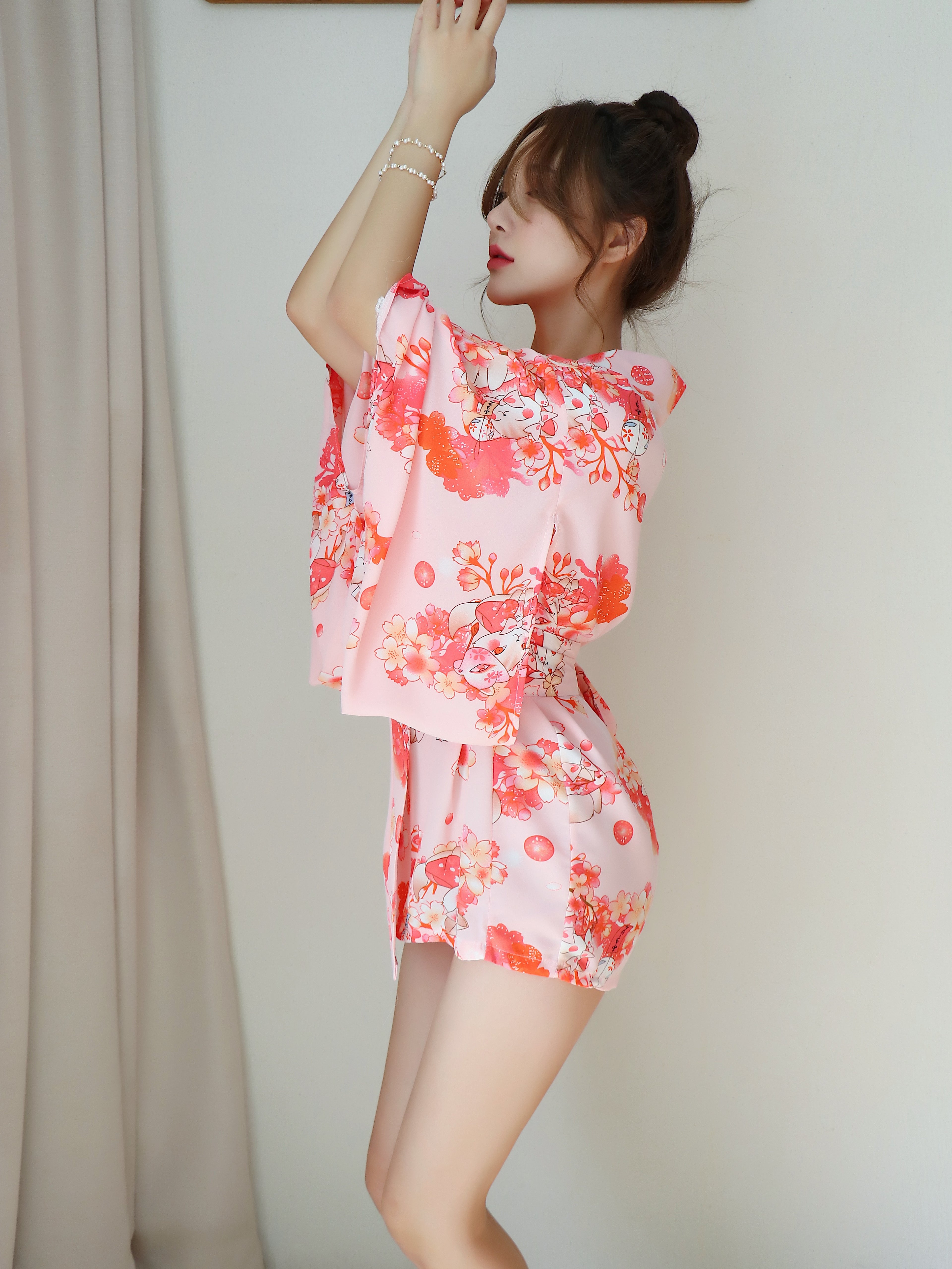 Pink Sakura Kimono Lingerie Roleplay Set