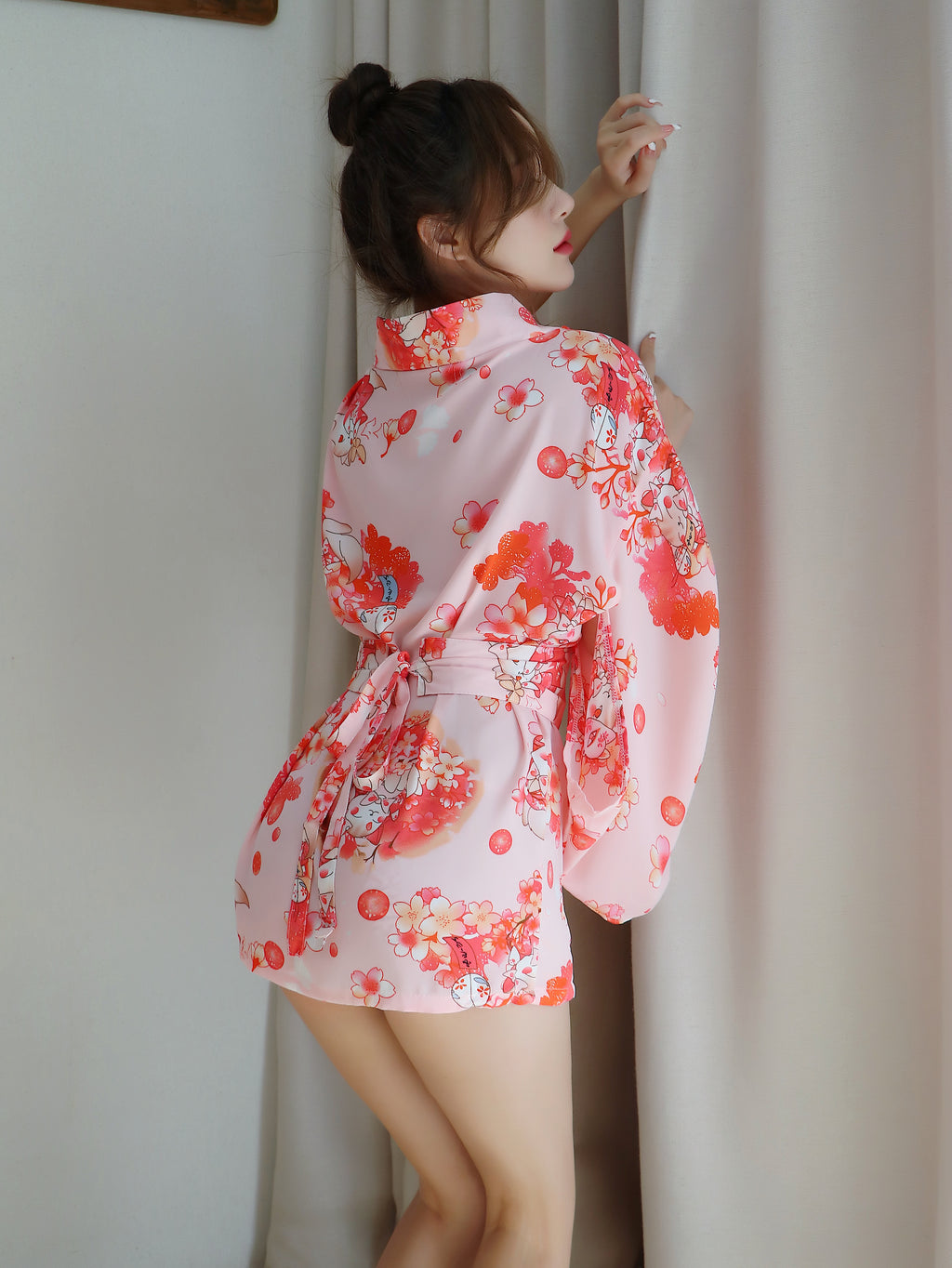 Pink Sakura Kimono Lingerie Roleplay Set