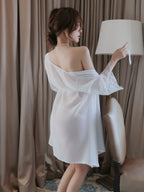 Lace Sheer Lingerie Robe Dress Set