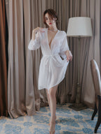 Lace Sheer Lingerie Robe Dress Set